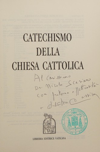 Catholic Church: Catechismo della Chiesa cattolica. (Italian language, 1992, Libreria editrice vaticana)