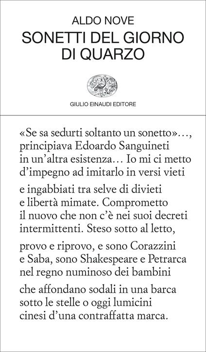 Sonetti del giorno di quarzo (Paperback, Italiano language, 2022, Einaudi)