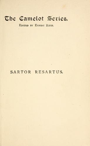 Thomas Carlyle: Sartor resartus (1888, W. Scott)