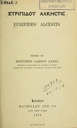 Alcestis (Ancient Greek language, 1894, Macmillan)