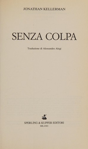 Jonathan Kellerman: Senza colpa (Italian language, 1992, Sperling & Kupfer)