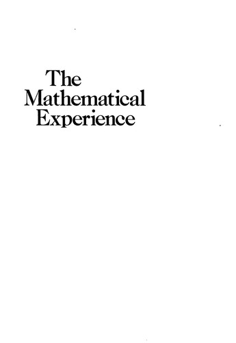 Philip J. Davis: The Mathematical Experience (1990, Penguin Books)