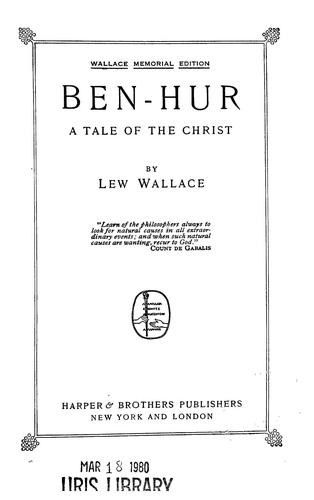 Lew Wallace: Ben-Hur (1908, Harper & Brothers)