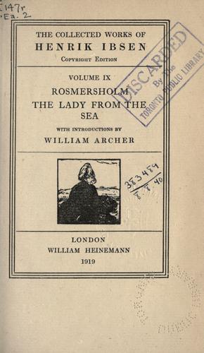 Rosmersholm (1919, Heinemann)