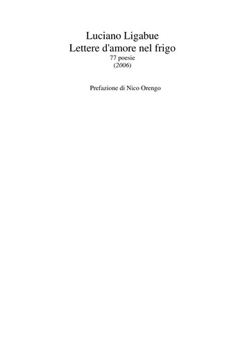 Lettere d'amore nel frigo (Italian language, 2006, Einaudi)