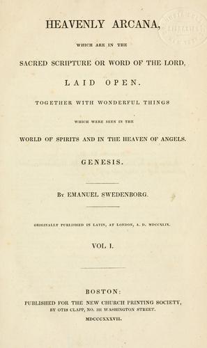 Arcana coelestia = (1837, New Church Printing Society)
