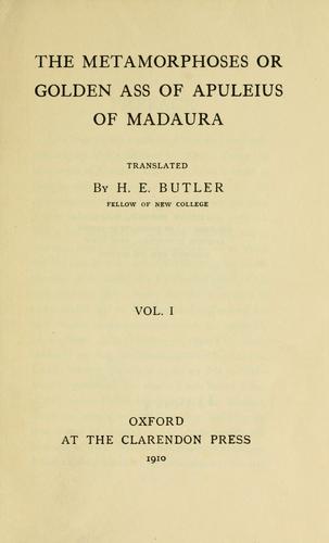 Apuleius: The metamorphoses (1910, Clarendon Press)