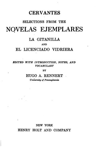 Selections from the Novelas ejemplares (Spanish language, 1918, H. Holt and Company)