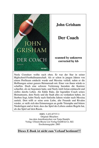 Der Coach (German language, 2003, Heyne)