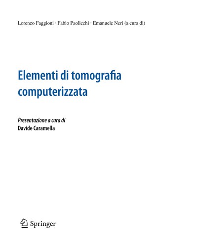 Elementi di tomografia computerizzata (EBook, Italian language, 2010, Springer-Verlag Milan)