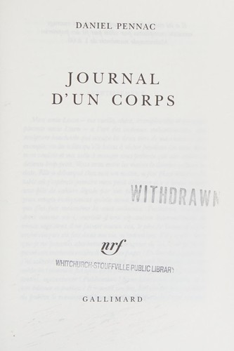 Journal d'un corps (French language, 2012, Gallimard)