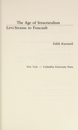 The Age of structuralism (1980, Columbia University Press)