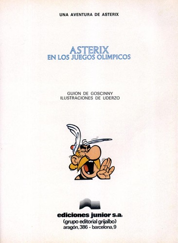 René Goscinny: Asterix en los Juegos Olimpicos (Spanish language, 2009, Ediciones junior)