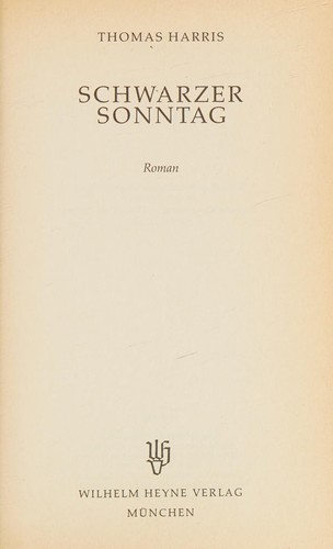 Schwarzer Sonntag (German language, 1991, Wilhelm Heyne Verlag)