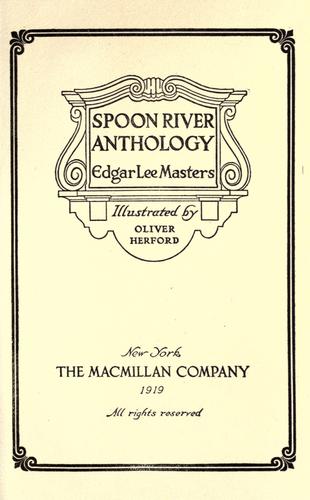 Spoon River anthology (1916, The Macmillan company)