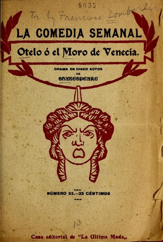 Otelo, o, El moro de Venecia (Spanish language, 1909, La Ultima Moda)