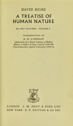 David Hume: A treatise of human nature... (J. M. Dent & Sons Ltd., [1964, 1911].)