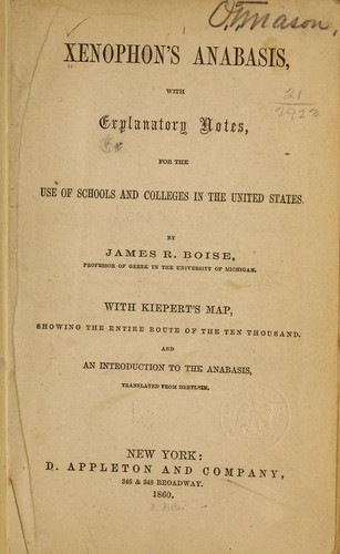 Xenophon's Anabasis (1860, D. Appleton and company)