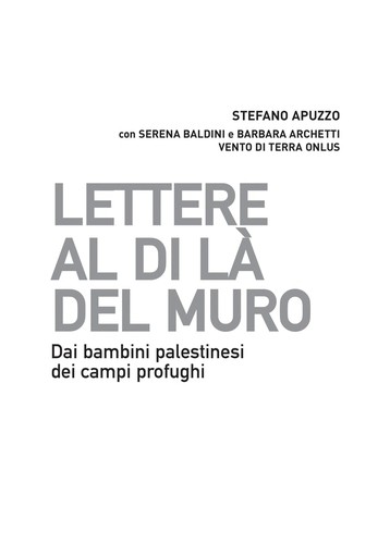 Stefano Apuzzo: Lettere al di la   del muro (Italian language, 2008, Stampa alternativa/Nuovi equilibri)