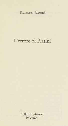 L'errore di Platini (Italian language, 2006, Sellerio)