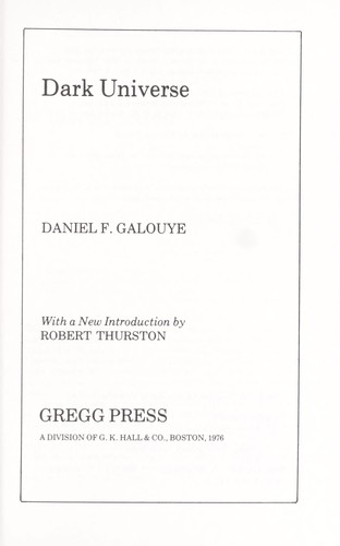 Daniel F. Galouye: Dark universe (1976, Gregg Press)
