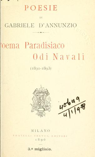 Poema paradisiaco. (Italian language, 1896, Treves)
