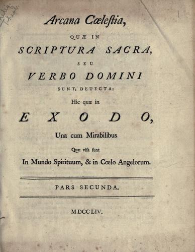 Arcana caelestia (Latin language, 1750)