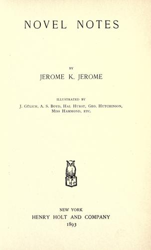 Novel notes (1893, H. Holt and company)