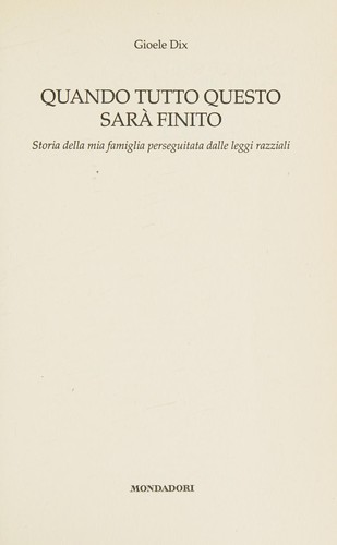 Gioele Dix: Quando tutto questo sarà finito (Italian language, 2014, Mondadori)