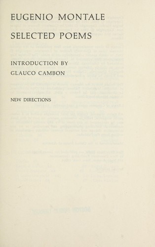 Selected poems. (1966, New Directions)