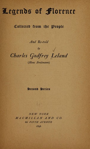 Legends of Florence (1896, Macmillan)