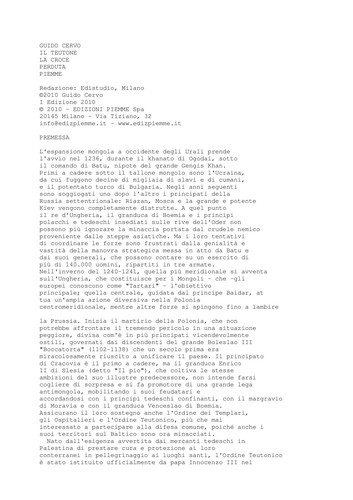 Guido Cervo: Il Teutone (Italian language, 2010, Piemme)