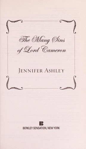 Jennifer Ashley: The Many Sins of Lord Cameron (2011, Berkley Sensation)