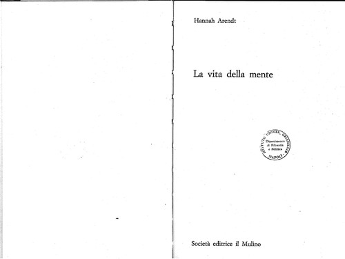 La vita della mente (Italian language, 2004, Il mulino)