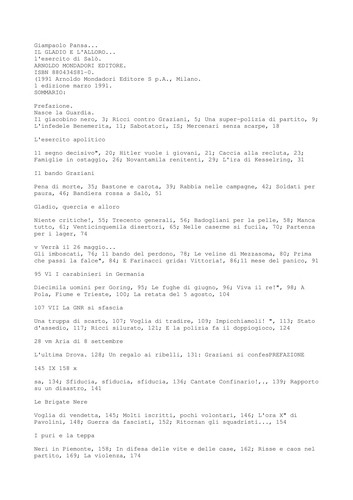 Giampaolo Pansa: Il gladio e l'alloro (Italian language, 1991, Mondadori)