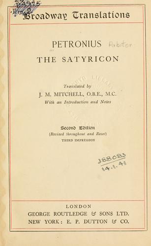 The Satyricon. (1923, G. Routledge)