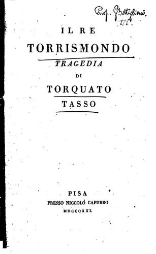 Il re Torrismondo (Italian language, 1587, Per Girolamo Polo)