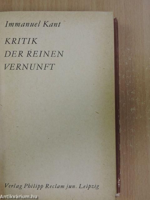 Kritik der reinen Vernunft (German language, 1966)