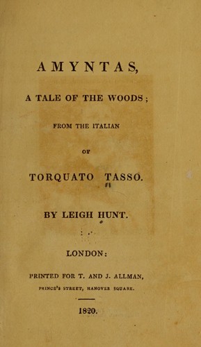 Torquato Tasso: Amyntas (1820, T. and J. Allman)
