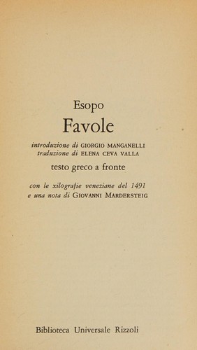 Aesopus: Favole (Multiple languages language, 1988, Rizzoli)