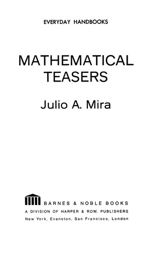 Mathematical teasers (1970, Barnes & Noble)