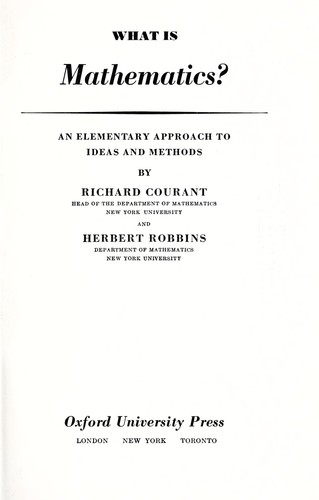 What Is Mathematics? (1941, Oxford University Press)