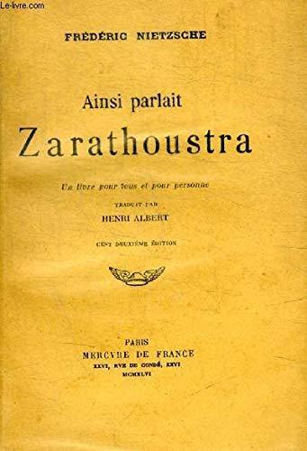 Ainsi parlait Zarathoustra (French language, 1992)