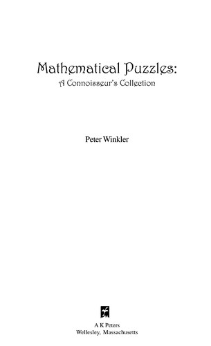 Mathematical puzzles: a connoisseur’s collection (2004, Library of Congress Cataloging-in-Publication Data)