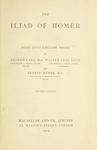 Homer: The Iliad of Homer (1911, Macmillan)