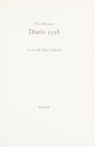 Diario 1938 (Italian language, 2005, G. Einaudi)