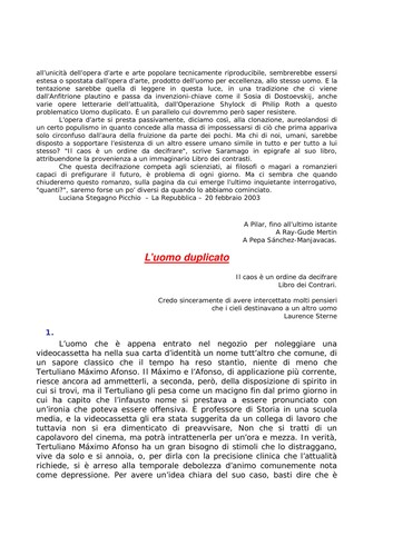 L'uomo duplicato (Italian language, 2010, Feltrinelli)