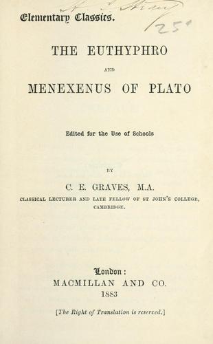 The Euthyphro and Menexenus of Plato (Ancient Greek language, 1883, Macmillan)