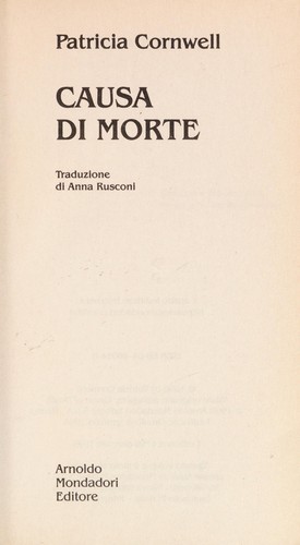 Causa di morte (Italian language, 1999, Mondadori)