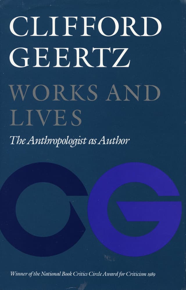 Clifford Geertz: Works and lives (Paperback, 1988, Stanford University Press)